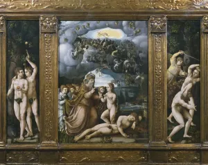 Triptych of the Creation, Adam and Eve Print REV346194