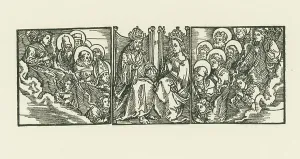 Jesus Christ Biblical Scene Prints: The Coronation of the Virgin, 1500 (woodcut)