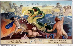 Mythical Beast Prints: Jupiter (Zeus) Fighting the Titans Print