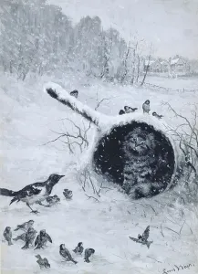 Louis Wain Art Prints: Taking shelter