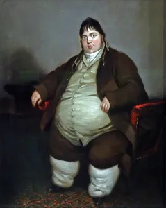 Prints of UIG3520900 Daniel Lambert from Leicester, England, famous for his unusually large size; (add.info.: Daniel Lambert (13 March 1770 - 21 June 1809) animal breeder from Leicester, England Leicester Prints: Daniel Lambert Print: A portrait of a large man in 19th-century attire