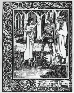 King Arthur Prints: The Lady of the Lake tells Arthur about Excalibur Print