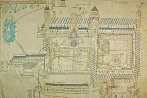 Drawing Prints: Plan of Canterbury Cathedral Print, c.1150 (vellum)