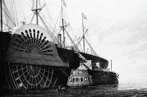 Great Eastern Ship Prints: The Great Eastern used during the creation of the Atlantic Telegraph, 1850