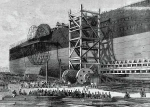 Great Eastern Ship Prints: The Great Eastern used during the creation of the Atlantic Telegraph, 1850