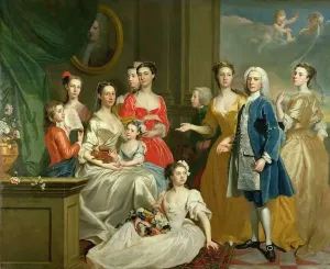 Prints of WAG17566 The Family of Eldred Lancelot-Lee, 1736 by Highmore, Joseph (1692-1780); 237.5x289. cm; Wolverhampton Art Gallery, West Midlands, UK; eWolverhampton Art Gallery; English, out of copyright Painting Prints: The Family of Eldred Lancelot-Lee, 1736 Print