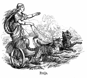 Fine Art Finder Print: Freya in Chariot Pulled by Cats