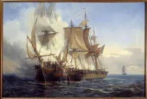 Lord Nelson Prints: Battle between the Bellona and Lord Nelson Print