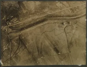 Aerial Photograph of WWI Trenches, 1918 Print
