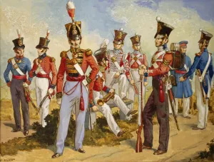 Fine Art Print: Royal Marines Uniforms 1815-1850, c.1924