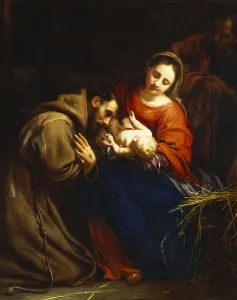 Flemish Print - The Holy Family with St. Francis, 1665