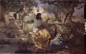 Jesus Christ Biblical Scene Prints: Le Christ dans la maison de Marthe et Marie