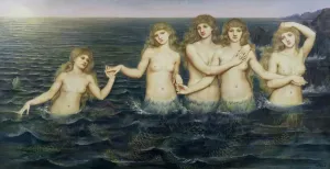 Evelyn De Morgan's The Sea Maidens Print