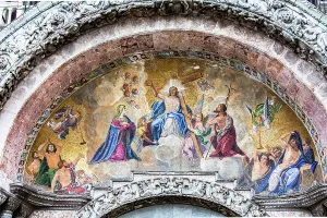Jesus Christ Biblical Scene Prints: Christ in glory between the Virgin Mary and St. John the Baptist, 1836 (mosaic)