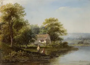 Fine Art Finder Print of View of the Tyne - Two Anglers