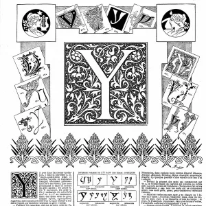 Larousse Prints: Print of The letter Y lettrine from the Nouveau Larousse Illustrated