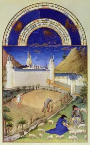 Drawing Prints: Netherlandish Print: July Harvest Scene