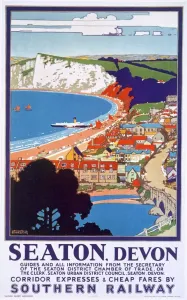 Related Image Prints: Fine Art Print of Seaton, Devon Poster by Kenneth Shoesmith