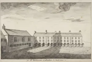 Prints of 2916315 St Andrews Delineated - St Salvators Colledge St Andrews (pen and wash on paper) by Oliphant, John (18th century); The University of St Related Prints: St Andrews Delineated Print - St Salvators College