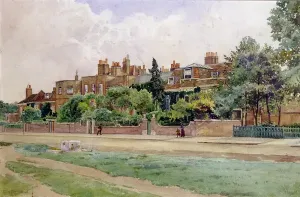 Drawing Prints: Fine Art Print of Wrens and Faradays Houses at Hampton Court
