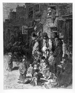 Wentworth Street Print, a 19th-century engraving of Whitechapel