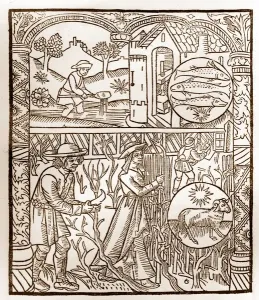 Fine Art Print of March from 1496 Shepherds Calendar