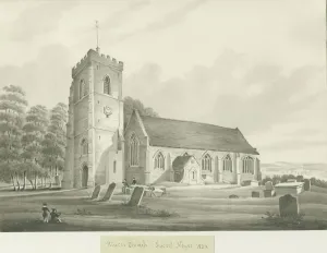 Drawing Prints: Kinver Church Sepia Print, 1834
