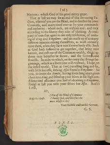 Prints of BL12053856 A letter from an ejected Member of the House of Commons, to Sir Jo: Evelyn: shewing, the constitution of that councell, and the influence it hath had on the present times Politic Prints: A 17th-century print of a letter from an ejected Member of Parliament