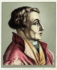 Martin Luther Prints: Martin Bucer Portrait Print, 1854 Engraving