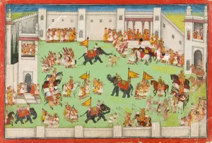 Indian School, Arrival of the Groom at the Palace Print