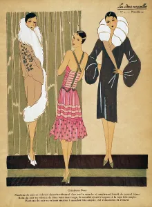 Vintage Women's Clothing Styles Prints: Designs for Evening Coats and dress from Créations Beer