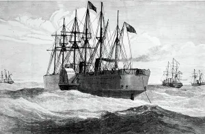 Great Eastern Ship Prints: The Great Eastern used during the creation of the Atlantic Telegraph, 1850