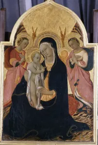 Madonna and Child with two Angels, c. 1440 Print