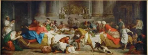 Jesus Christ Biblical Scene Prints: Le repas chez Simon. The meal in Simon's house
