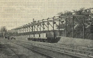 Civil Engineering History Prints: Telpherage: Sussex Cement Company's wire rope railway at Glynde, Sussex, England, 1885