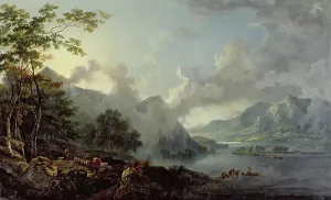 British Landscape Artwork Prints: View of Windermere Lake, Early Morning, 1781 (oil on canvas)