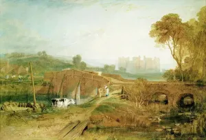 Prints of XCF44579 Bodiam Castle, Sussex (pencil and w/c with gum arabic on paper) by Turner East Sussex Prints: Print of Bodiam Castle from across the river Rother