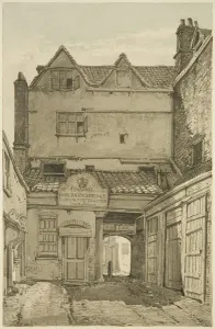 Bristol City Landmarks Prints: Guard House Passage, Wine Street (pencil & w / c on paper)