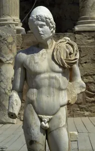 Theatres Prints: Roman Statue of Hercules Print, Leptis Magna Theatre