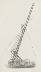 Chicago 1872 Hose Elevator and Truck No. 1 Wood Engraving Print