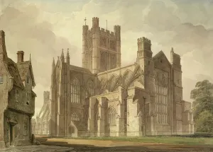 View of Bath Abbey, Late 19th Century Print