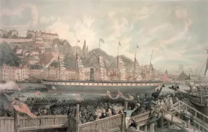 Isambard Kingdom Brunel Design Prints: The Launch of the Steamship The Great Britain in the Presence of H. R. H