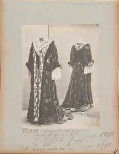 Fashionable Women's Coats Prints: Album Page: House of Worth, Coat (Redingote), 1904-06 (b / w photo)