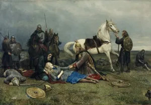 Norse Mythology Prints: Valkyries Death, 1880 Print (Oil on Canvas)