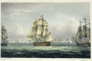 HMS Victory at the Battle of Trafalgar Print, 1820