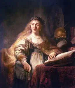 Rembrandt Prints: Print of Saskia as Minerva in oil on canvas