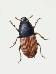 Botanical Illustrations Online Prints: Large Elm Bark beetle (Scolytus scolytus), Curculionidae. Artwork by Sandra Pond