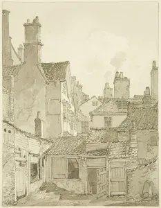 Bristol City Landmarks Prints: The back of Castle Green (pencil & w / c on paper)