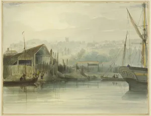 British Shipbuilding History Prints: Shipyard at Canons Marsh and Entrance to Frome, looking towards Clifton