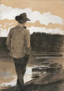Umberto Boccioni's Young Man on a Riverbank Print, 1902